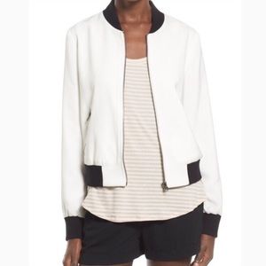 Mural White and Black Bomber Jacket / Blazer